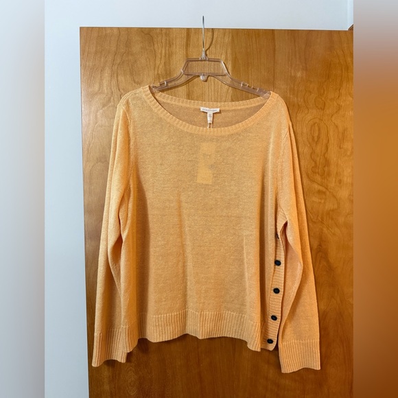 EILEEN FISHER Organic Linen Knit Pullover Sweater Top Bateau Neck NWT Size XL